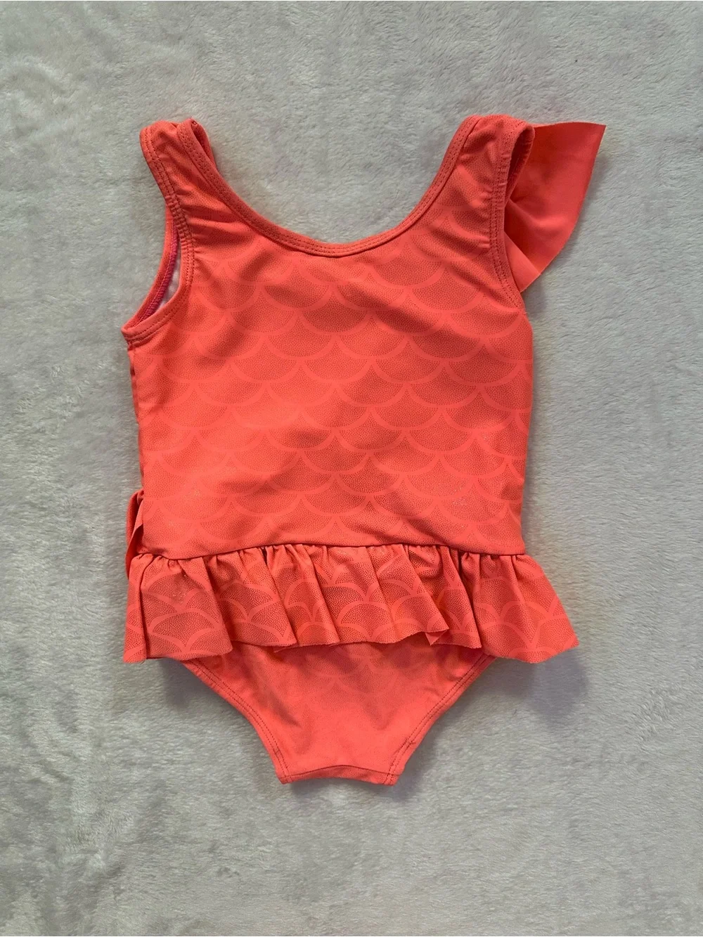 Sol Swim Mermaid Scales Iridescent Ruffle One Piece Swimsuit Toddler Girls 4T